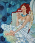 Obraz olejny surrealizm Toast za Chwilę  A.Groński BCM