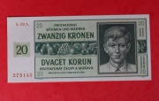 Banknot PROTEKTORAT - P-9 20 Koron (1944) UNC