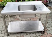 Zlew 1-komorowy gastronomiczny 120x70x85 z połką