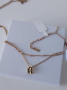 Pozłacany Naszyjnik z literką A ze Stali