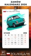 KALENDARZ 2026 wiszący A3 - POLSKI KLASYK - polskie samochody 