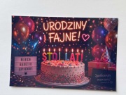 Kartka urodzinowa „URODZINY FAJNE! STO LAT” + koperta | efektowna