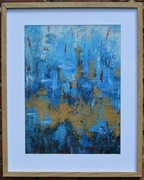 Abstrakcyjny obraz akrylowy w ramie