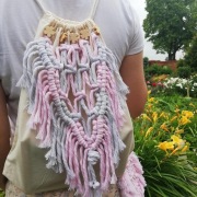 plecak makrama boho naturalny sznurek  handmade