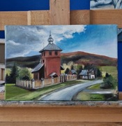 Obraz olejny Cerkiew w Regietowie, 20x30cm