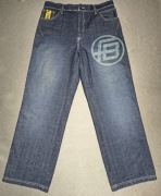 Kultowe Jeansy FUBU The Collection Vintage Baggy 90s Y2K Hip-Hop XL