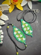 Komplet biżuterii koralikowej "Wiosenne Konwalie" Prezent dla Niej