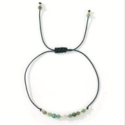 Bransoletka Regulowana Na Sznurku Koraliki Zieleń