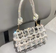 Luxusowa premium torebka wieczorowa Crystal Bag Silver AB