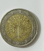 Moneta 2 euro 1999 Fraternite destrukt Francja
