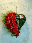 Serce z mchu dekoracja do powieszenia 