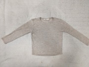 Beżowa melanż wełniana bluzka z długim rękawem H&M 122