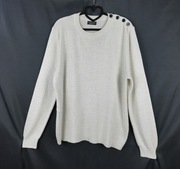 Zara Man Sweter L Kremowy Guziki Na Ramieniu