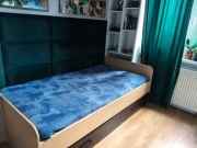 Łóżko drewniane z szufladą+ 2 materace 