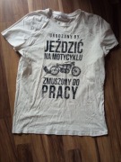Koszulka "Urodzony by jeździc na motocyklu zmuszony do pracy"  r.XXL
