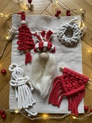 Zestaw ozdób świątecznych /makrama/rękodzieło