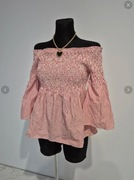 Czerwono-biała koszulka rozciągliwa Clockhouse