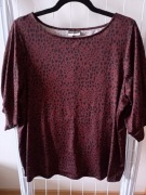 Bluzka damska bordo w panterkę rękaw 3/4