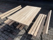Komplet ogrodowy olchowy, stół + 2 ławki 150cm