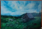 Obraz olejny "Beskid Śląski" Ręcznie malowany 70x100