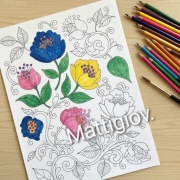 Kolorowanki kwiaty -20szt-plik PDF-do druku