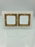 Ramka szklana podwójna biały + złoty Magic Timex-elektro 