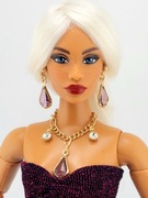 Zestaw biżuterii dla lalek Barbie fioletowe łezki