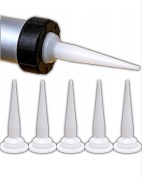 KOŃCÓWKA APLIKATORA BEZBARWNY/BIALY 5 SZTUK KOMPLET