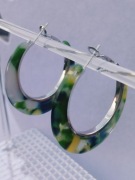 Kolczyki koła zielony granatowy