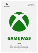 SUBSKRYPCJA XBOX GAME PASS CORE / 6 MIESIĘCY KLUCZ PL +BONUSOWA GRA