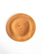 Musztardowy beret wełna Fezko