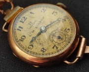 Stara damska Omega  L.M. LILPOP, na chodzie, złota koperta pr. 585