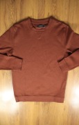 Sweter Dressmann r. S brązowy męski okrągły dekolt bawełniany 