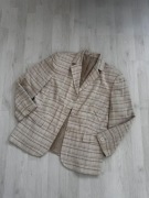 Bezowa marynarka vintage w kratkę C&A 40 L
