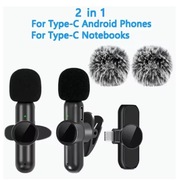 2 x Bezprzewodowy mikrofon krawatowy do nagrywania do telefonu laptopa