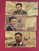 Banknoty Pozłacane Wołodymyr Zełenski