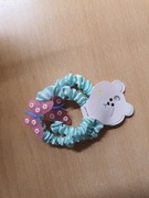 miętowe gumki do włosów dla dziecka, z motylkami, 2szt.