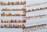 naklejki 20 szt podłużne las jesień brązowy scrapbooking