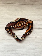 H&M materiałowa opaska na głowę w azteckie wzory brąz rudy