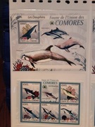 Komory 2009 Mi 2445-9 + bl 530 delfiny zestaw idealny