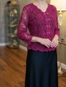 Żakiet ażurowy 42, elegancka narzutka żakiet, bolerko