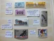 zestaw 7szt. znaczki seria Fi 1158 Polska 1962 / 1977r. SPORT KOLARSTWO