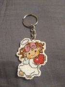 Breloczek aniołek dziewczynka, haft krzyżykowy