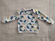 Szara kolorowa bawełniana bluza dresowa w dinozaury 92 jak nowa