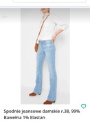 Spodnie jeansowe damskie r.38, 99% Bawełna 1% Elastan