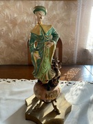 Stara bardzo duża antyczna chińska figurka na podstawce vintage retro