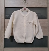 Sweter sweterek 80cm biały kokardka Chrzest