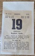 Kartka z kalendarza 19 marca 1975r.