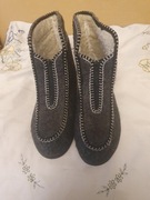 kapcie bambosze męskie filcowe owcza wełna szare roz 43 ciepłe na zimę