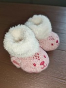 Różowe ciepłe kapcie dziewczęce rozmiar 18